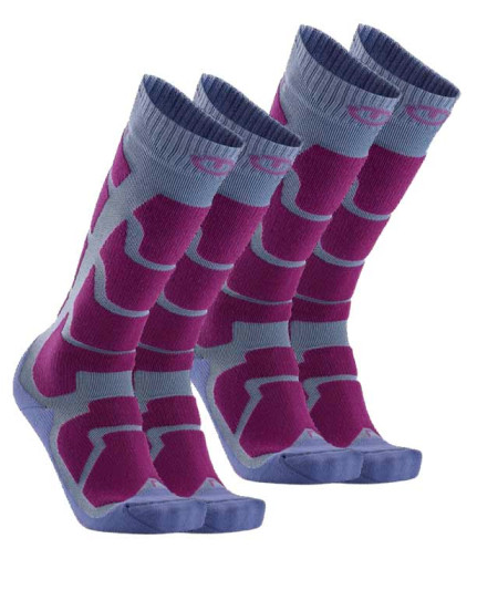 Set of 2 pairs - Ski socks - Ski Insulation women purple