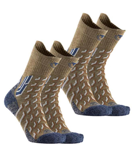 2er-Set - Wandersocken - Trekking Cool Crew Unisex grün/marine