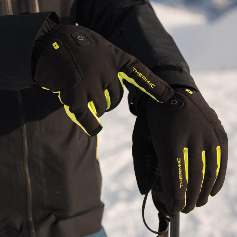 POWERGLOVES SKI LIGHT BOOST - BLACK/YELLOW